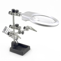 Helping hand magnifier LED light with soldering Stand