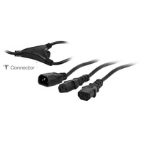 DOSS Male to Female Y Extension IEC Socket to 2x IEC Plug Lead 2m 