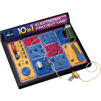 Maxitronix 10 in 1 Electronics Lab Kit Includes Morse Code Generator Alarm Radio