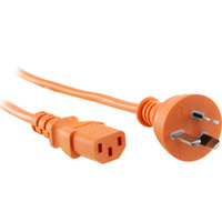 2M Orange IEC Power Lead IEC-C13 Appliance Cord