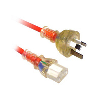 DOSS IEC-C13 Medical 3 Pin Mains Plug Power Lead Appliance Cord Orange 2m