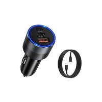 130W PD USB-A and USB-C Car Charger with 100W Charging Cable