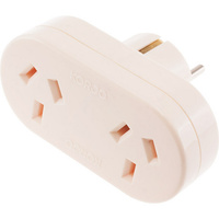 Dual Aust. To Single Euro Travel Adaptor Korjo