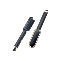 Heated Ionic Hair Brush Straightener   