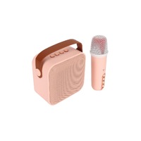 Kogan Mini Karaoke Bluetooth Speaker with Microphone  Pink 