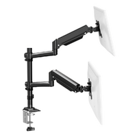 Full Motion Gas Spring Dual Stacking Monitor Arm for 17"- 32" Monitors