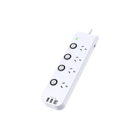 4-Way Surge Protect Power Board with 2 USB-A & 1 USB-C Ports