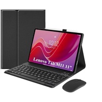 USP Lenovo Tab M11 (11') Keyboard + Case Black, Magnetic, PU Leather Covering, Front & Rear Facing Camera Holes,3 Years Warranty
