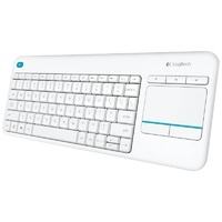 Logitech White Wireless Keyboard with Touchpad Tiny USB Unifying Receiver