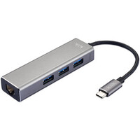 Klik USB-C Male to Gigabit Ethernet + 3 Port USB 3.0 Hub
