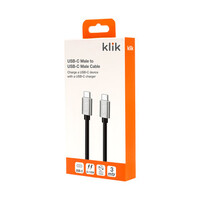 Klik 3m USB-C Male to USB-C Male USB 2.0 Cable 