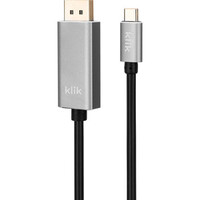 Klik 2m USB-C Male to DisplayPort Male Cable