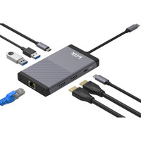Klik USB-C Multi-Port Adapter, 2 x HDMI, LAN, 2 x USB3.0, 1 x USB-C Data, LAN, USB-C PD with DisplayLink Technology