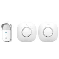 Arlec KDC02-2 150m Wireless Dual Plug-in Door Chime with Kinetic Push Button-WH