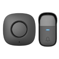 Arlec KDC02BK Plug-in Door Chime with 150m Wireless Kinetic Push Button - Black