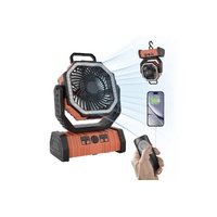 Cordless Rechargeable Fan with Light and Power Bank