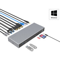 Klik USB-C DP Alt Docking Station Triple Display with 120W AC Adapter