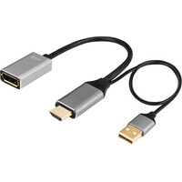 Klik HDMI Male & USB-A Male Connector to DisplayPort Female Cable Adapter