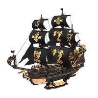 ROKR Pirate Ship Construction Kit Wooden Model Building Set DIY Craft
