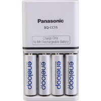 Panasonic Eneloop BQ-CC55 NiMH 2Hr Quick Battery Charger with 4 AA Batteries