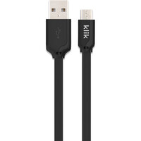 Klik 25cm Micro USB Sync/Charge Flat Cable - Black