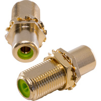 Gold 'F' Socket To RCA Socket Yellow Joiner - Kordz