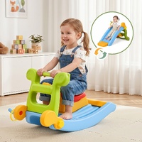 Keezi Kids Slide Set Toddler Indoor Playset Rocking Horse Ring Toss Multi Colour