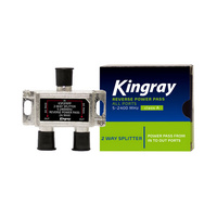 Kingray KSP2FRPP 5-2400 MHz Reverse Power Pass All Ports 2 Way TV Splitter