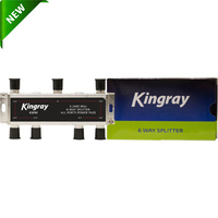Kingray 6 Way 5-2400 MHz F-Type Terrestrial & Satellite Compact Design Splitter
