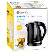 Sansai 2200W Electric Cordless Kettle Jug Water Boiler Auto Shut-Off  1.7L Black