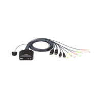 Aten 2 Port USB 2.0 DisplayPort Cable KVM Switch with Audio