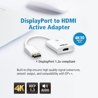 Aten VanCryst DP Male-HDMI Female Active 4K2K Adapter Built-in Chip Plug n Play