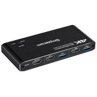 2-Port 4K KVM Switch USB Devices & HDMI One Display Between Two Computers