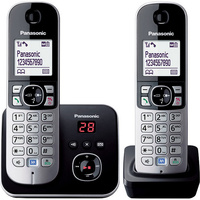 Panasonic KXTG6822ALB Dect Twin Pk Cordless Phone with Digital Answering Machine