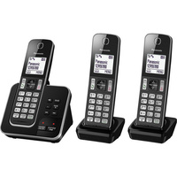 Panasonic KXTGD323ALB Triple Handset Cordless Phone with Answering Machine 