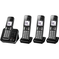 Panasonic KXTGD324ALB Four Handset Cordless Phone with Answering Machine 