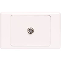 Dynalink F Type Antenna Aerial Single Outlet Wallplate with Two Facia Clip 