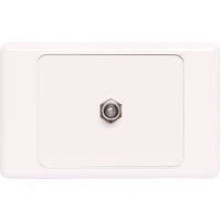 Dynalink F Type Antenna Aerial Single Outlet Wallplate with Two Facia Clip
