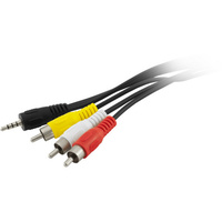 Pro.2 LA1077 4Contact 3.5mm Plug to 3x RCA Plug Composite Lead for TV 2m 