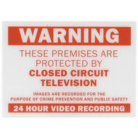 CCTV Warning Sign 24hr Video Recoring Monitoring Surveillance Signage 310x210mm 
