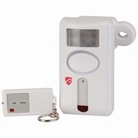 Motion Activated Alarm with Remote Control Disarm  Alarm Unit White