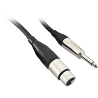 Amphenol XLR Socket to 6.3mm Plug Mono Adaptor Lead or Microphone Cable 6m