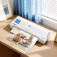 Devanti A4 Laminator Machine, Hot & Cold Thermal Fast Lamination Anti-Jam Laminator for Office School Home Document Photo Card Handmade A4 A5 A6, Whit
