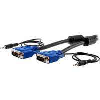 10M VGA& Audio Lead HD15 Plug To Plug With 3.5Mm Stereo