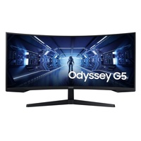 Samsung 34' Odyssey G55T WQHD Curved 3440x1440 21:9 1000R 165Hz 1ms 250 cd/㎡ FreeSync VA DP HDMI Headphone Tilt VESA Gaming Monitor Black 3YR
