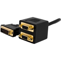 DVI-I 29pin plug to 2x VGA socket 15pin Adaptor Lead 30cm