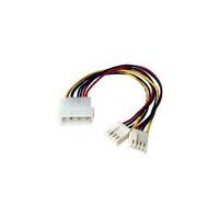 Molex M5 Plug To 2X F3 Plugs Computer Power Lead 