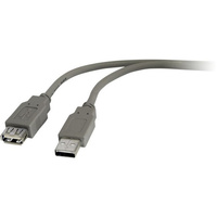 2M USB-A Plug To USB-A Socket Extension Lead USB2.0 - Grey