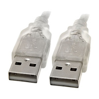 8ware USB-A Plug To USB-A Plug  3M Lead USB2.0 Transparent Hi-Speed 480 Megabit 