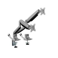 BrateckLDT82-C024UCE SINGLE SCREEN HEAVY-DUTY MECHANICAL SPRING MONITOR ARM WITH USB PORTS For most 17'~35' Monitors, Matte Silver(New)